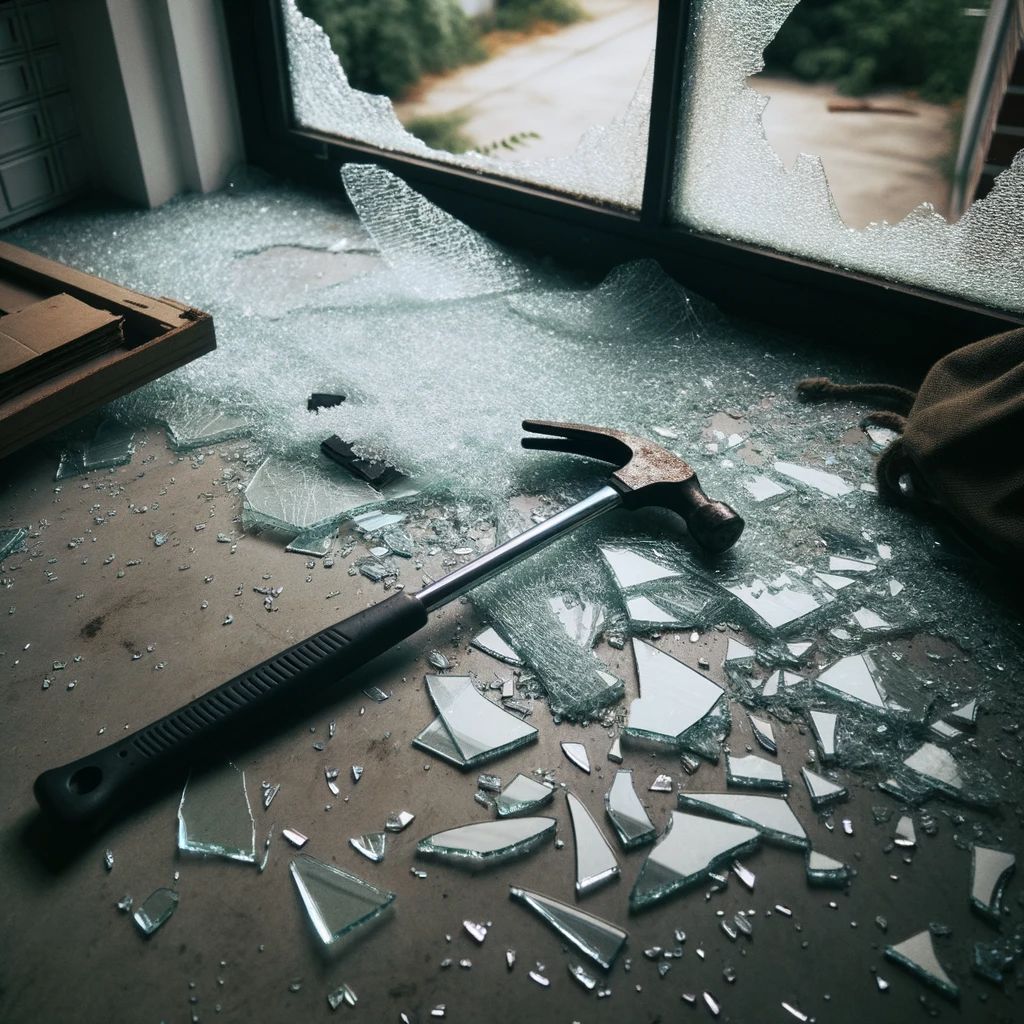 Einbruch durch ein Fenster